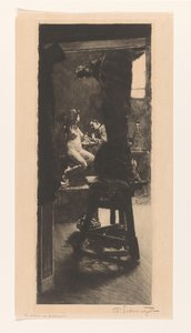 Im Atelier des Bildhauers（原物上的标题） 作者 费迪南德·施穆策（艺术家签名）