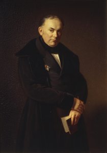 诗人瓦西里·朱可夫斯基的肖像1783-1852年，1844年 作者 费迪南德·西奥多·希尔德布兰特