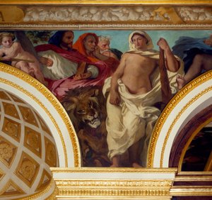 正义的寓言 欧仁-德拉克洛瓦（1798-1863）装饰国王沙龙的壁画的细节。国民议会（波旁宫） 1843年 巴黎 作者 费迪南德·维克多·尤金·德拉克罗瓦