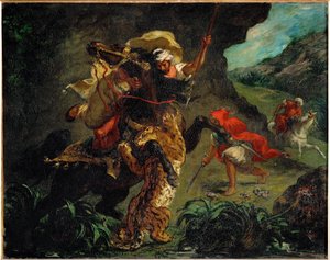 Chasse au tigre - The tiger hunt ... 作者 费迪南德·维克多·尤金·德拉克罗瓦
