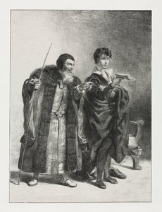 哈姆雷特：波洛纽斯和哈姆雷特，1834年。 作者 费迪南德·维克多·尤金·德拉克罗瓦