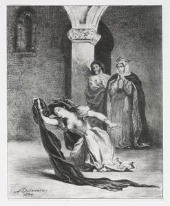 哈姆雷特（Hamlet）：Ophelia颂歌，1834年。 作者 费迪南德·维克多·尤金·德拉克罗瓦