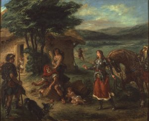 Herminie et les bergers-Erminia and the Shepherds，作者德拉金（Elagene） 作者 费迪南德·维克多·尤金·德拉克罗瓦