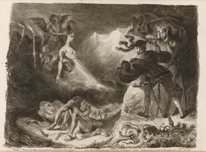 歌德浮士德的插图，1828年 作者 费迪南德·维克多·尤金·德拉克罗瓦