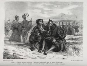 浮士德插图：浮士德和瓦格纳，1828年。 作者 费迪南德·维克多·尤金·德拉克罗瓦