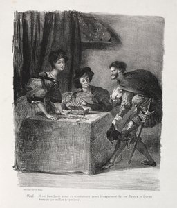 浮士德插图：Méphistophelés在1828年的Marthe上。 作者 费迪南德·维克多·尤金·德拉克罗瓦