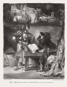 浮士德（Mausophistophélès）装置的浮士德（墨菲斯托现身浮士德）。 1828 作者 费迪南德·维克多·尤金·德拉克罗瓦