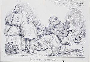 来自Tetuán的骡子司机，1833年 作者 费迪南德·维克多·尤金·德拉克罗瓦