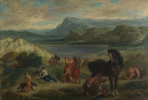 奥维德与斯基泰人。 1859年 作者 费迪南德·维克多·尤金·德拉克罗瓦
