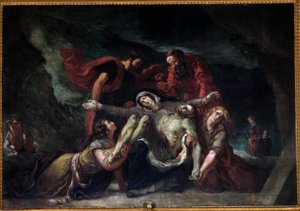 尤金·德拉克罗瓦 (Eugene Delacroix) (1798-1863) 1844 年作画 3.55 x 4.75 m 教堂 Saint-Denis du Saint-Sacrement 在巴黎。 作者 费迪南德·维克多·尤金·德拉克罗瓦