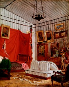 带有两幅肖像的《Interieur》研究（绘画，约1834年 作者 费迪南德·维克多·尤金·德拉克罗瓦