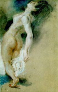 萨达纳帕卢斯之死研究》（粉彩、红色和白色粉笔，纸面） 作者 费迪南德·维克多·尤金·德拉克罗瓦