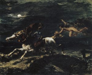 Tam O&39;Shanter由女巫追求，1849年 作者 费迪南德·维克多·尤金·德拉克罗瓦
