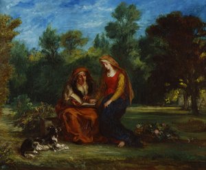 处女教育，1852年 作者 费迪南德·维克多·尤金·德拉克罗瓦