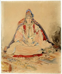 丹吉尔的犹太婚姻。尤金-德拉克洛瓦（1798-1863）的水彩画作品 作者 费迪南德·维克多·尤金·德拉克罗瓦