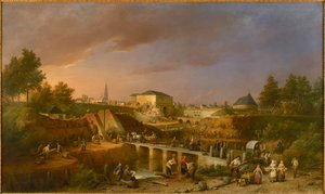 1866年，圣乔治门的拆除，1869年，Sint-Jorispoort的拆除。 作者 费迪南德·德·布雷克勒 (Ferdinand de Braekeleer the Elder)