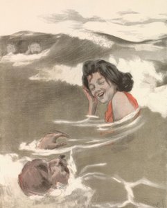 在《海浪游戏》 -《亲切的小姐》中，海洋屹立着 作者 费迪南德·冯·雷兹尼切克