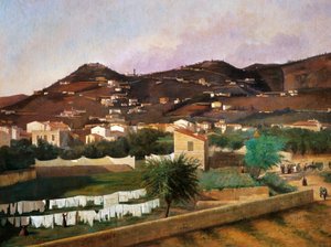 费迪南多-布纳米奇（1820-92）的《菲耶索莱山景》，布面油画，88x119厘米 作者 费迪南多·布纳米奇