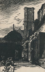 讷韦尔-大教堂塔，1919年 作者 费尔南德·查兰德（Fernand Chalandre）