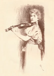 小提琴家，c1898 作者 费尔南德·科诺普夫