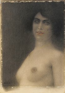 黑发，1914年 作者 费尔南德·科诺普夫