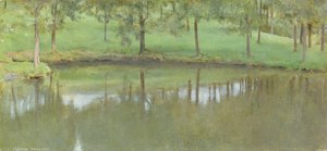 Fosset; Still Water，c.1894 作者 费尔南德·科诺普夫