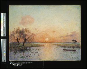 日落时的池塘（La Mare Au Coucher Du Soleil）（布面油画） 作者 费尔南德·洛延·杜普伊戈多