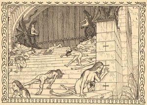 在行动神庙之前，第 7 版，来自“生命的迹象”组合，酒吧。 1908 年柏林弗里茨·海德出版社 作者 菲杜斯 (1868 1948)