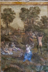 收获"，卡梅里诺-德伊-巴卡纳利（Camerino dei Baccanali）壁画细节 作者 菲律宾人（和工作坊）里皮