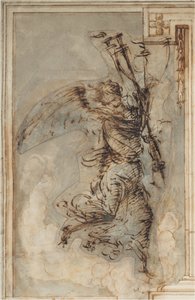 手持火炬的天使，约 1500-1504 年（钢笔和水墨画）