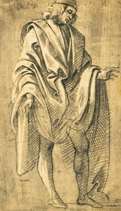 菲利波-里皮（约 1457-1504 年）的铅笔画《男性人物研究
