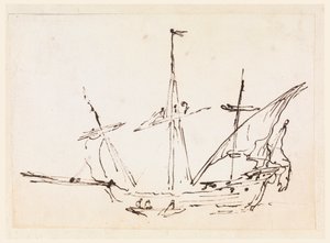 绘画，一艘帆船，1770-1800 年 作者 菲利波·马基奥尼（Filippo Marchionni）