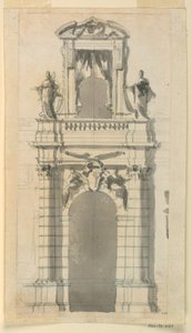 素描，城市豪宅中下部的立面，1770-1785 年 作者 菲利波·马基奥尼（Filippo Marchionni）