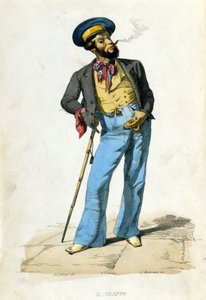 F. Palizzi 的 It guappo 在 De Bourcard 的“”那不勒斯王国的服装”之后