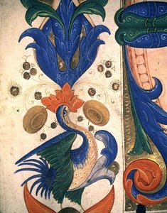 Missal 515 1r Zoomorphic foliate border，1449年前执行的合唱团书的细节（细节88903）