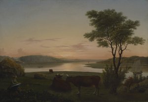 新英格兰入口与自画像，1848年