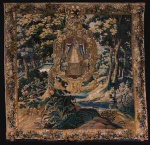 弗拉芒绦带画。黑圣母风景画。奥德纳德工作室。1665. 作者 佛兰芒学校