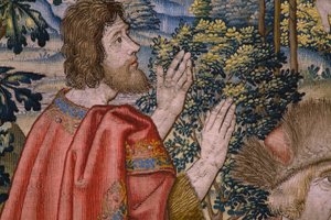 佛兰德挂毯施洗者圣约翰的历史系列：基督的洗礼》（Het doopsel van Christus）。布鲁塞尔工作室。1515-1520. 作者 佛兰芒学校