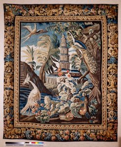 弗拉芒挂毯。又称 verdure。奥德纳德制造。私人收藏。17 世纪（？） 作者 佛兰芒学校