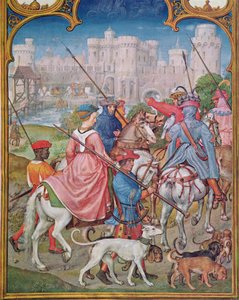 Fol.8v八月：离开Hunt，来自Breviarium Grimani，1515 作者 佛兰芒学校
