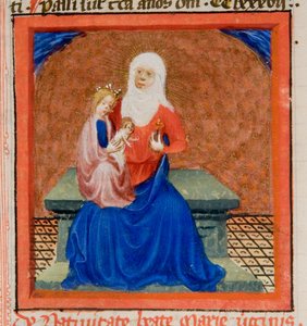 MS GEN 1111，f.169圣母玛利亚的诞生，来自Legenda Aurea的Jacobus de Voragine的插图，c.1405-10 作者 佛兰芒学校