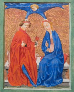 MS Gen1111 f.210 Saint Cecilia和Saint Valerian，来自Legenda Aurea的插图Jacobus de Voragine，c.1405-10 作者 佛兰芒学校