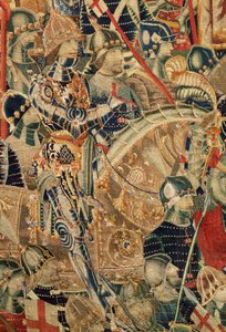 教区挂毯博物馆（Museo Parroquial de Tapices de Pastrana）。佛兰德挂毯。包围阿齐拉（El cerco de Arcila, De omsingeling van Arzila）。葡萄牙国王阿方索一世的征服系列（Conquistas de Alfonso V de Portugal）。图尔奈。 作者 佛兰芒学校