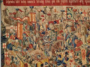 教区挂毯博物馆（Museo Parroquial de Tapices de Pastrana）。佛兰德挂毯。阿齐拉之取》（Toma de Arcila、Asalto de Arcila、De inname van Arzila）。葡萄牙国王阿方索一世的征服系列（Conquistas de Alfonso V de Portugal）。图尔奈。 作者 佛兰芒学校