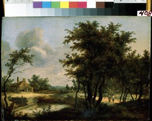 "荷兰风景17 世纪荷兰画派的无名画作。乌克兰塞瓦斯托波尔米哈伊尔-克罗希茨基艺术博物馆 作者 佛兰芒学校