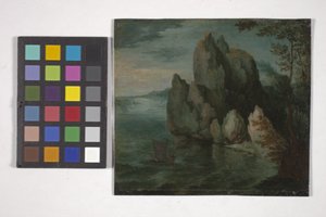 高崖海景（铜版油画） 作者 佛兰芒学校
