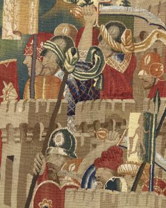 展示葡萄牙国王阿方索五世的征服的挂毯（Conquistas de Alfonso V de Portugal），图尔奈。细节。(羊毛和丝绸) 作者 佛兰芒学校