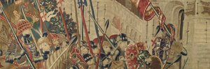 展示葡萄牙国王阿方索五世的征服的挂毯（Conquistas de Alfonso V de Portugal），图尔奈。细节。(羊毛和丝绸) 作者 佛兰芒学校