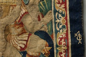 Tapestry showing the Conquests of king Alfonso V of Portugal (Conquistas de Alfonso V de Portugal), Tournai. Detail. (Wool and silk) 作者 佛兰芒学校