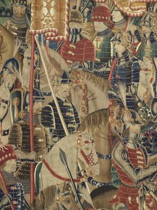 Tapestry showing the Conquests of king Alfonso V of Portugal (Conquistas de Alfonso V de Portugal), Tournai. Detail. (Wool and silk) 作者 佛兰芒学校